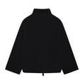 thumbnail image 3 of NAMTYQX Fleece Jackets for Women 2024 Zipup Boxy Fit Mock Neck Lounge Long Sleeve Fluffy Warm with 2 Pockets Black Size L, 3 of 5