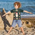 thumbnail image 3 of FORMRS Boys Rash Guard Short Sleeves Swim Shirt Quick Dry UPF 50+ Sun Protection, Sizes 3-12T, Green Christmas, 3 of 6