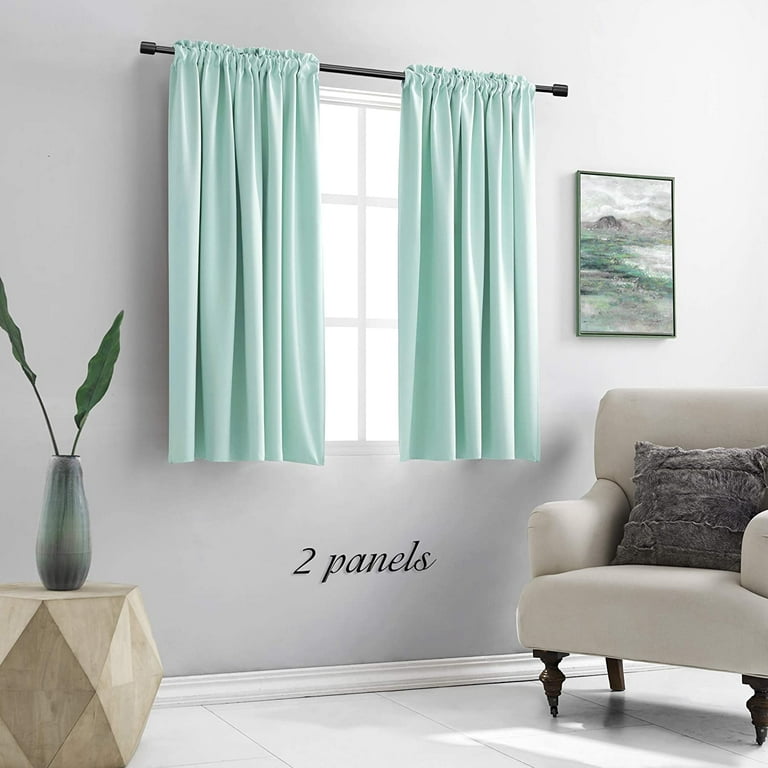 54 Inch Length Aqua Blackout Curtains For Bedroom Small Window Treatment Rod Pocket Curtain Ds Set Of 2 Panels Com 54 Inch Length Aqua Blackout Curtains, What Size Curtains For 54 Inch Window Blinds