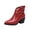 Wine, variant on EKVAHL Women's Pointed Toe Ankle Boots, Chunky Mid Heel Zip Booties, Short Boots for Office Fall Occasions Black