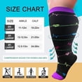 thumbnail image 5 of BTEPSGA 3 Pairs Plus Size Compression Socks for Women Men Wide Calf 15-20 mmHg Knee High Support Stockings for Running ,Travel, 5 of 5