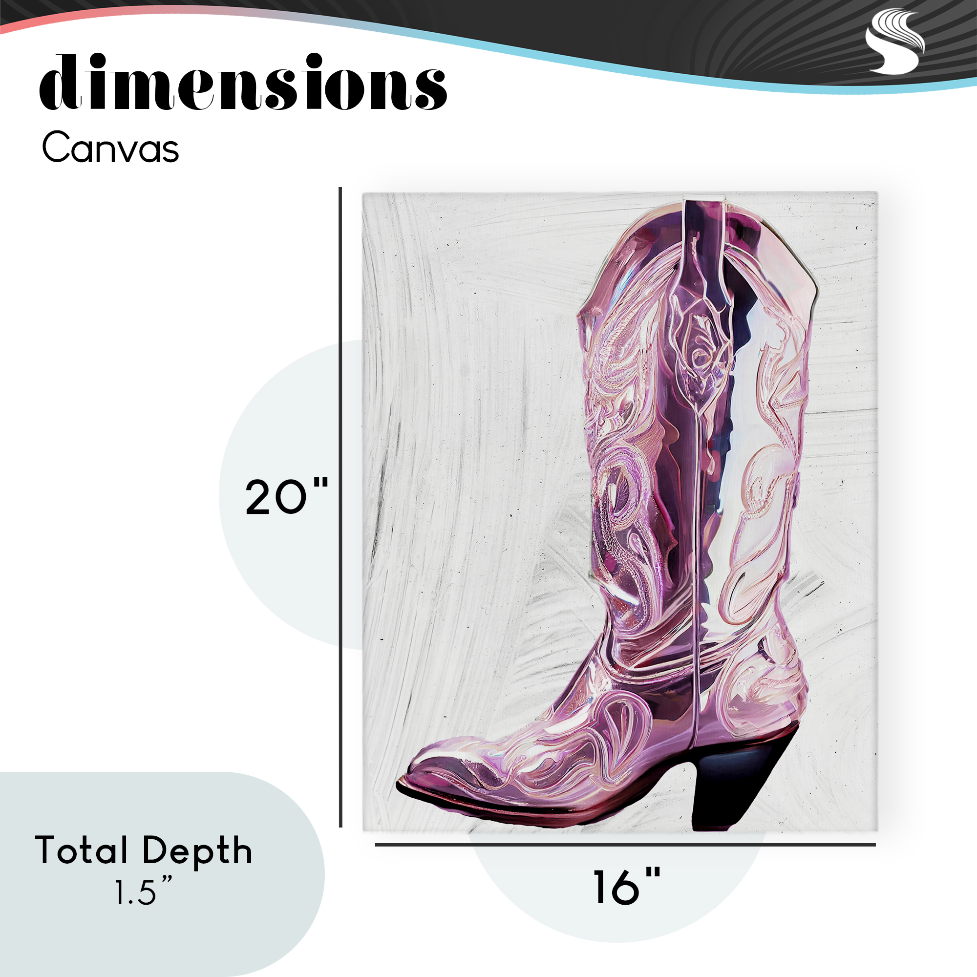 Cowgirl Cinderella's Boot Canvas Wall Art, design by Sasha