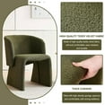 thumbnail image 4 of NORDICANA Barrel Dining Kitchen Chairs Set of 2, Uphosltered Teddy Velvet Single Sofa Accent Chairs Green, 4 of 8