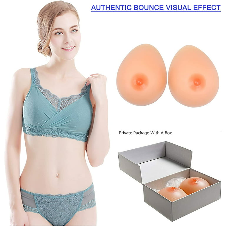 Touch Soft Fake Boobs Prosthesis Bounce 3D Breast Enhancer Silicone Breast  Forms for Crossdressers (Skin Color B Cup 600g)