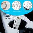 thumbnail image 3 of Key Fob Cover Compatible with Mitsubishi Outlander 4 Button TPU Leather Silicone Keychain Case Holder Protector,4 Buttons A Silver White, 3 of 6