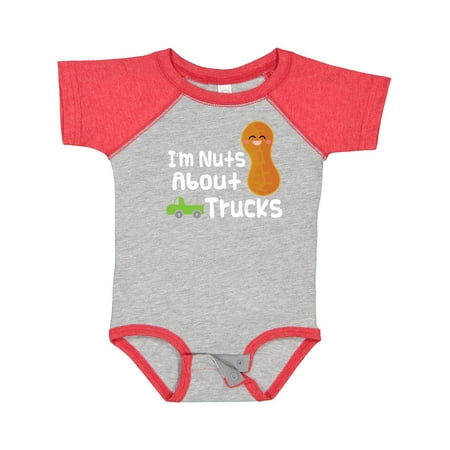 

Inktastic Nuts About Trucks Outfit Boys Gift Baby Boy Bodysuit
