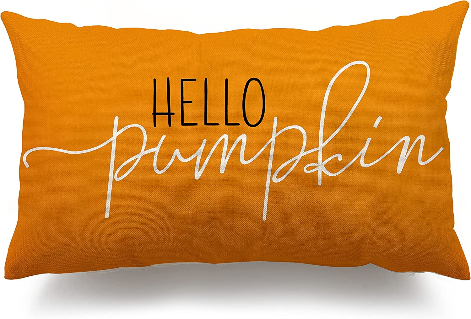 Fall Pillow Covers 12x20 inch, Linen Autumn Hello Pumpkin Throw Pillow Covers for Sofa Bedroom