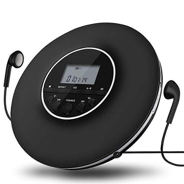 Portable CD Player MP3 Music Player with Stereo Earbuds and Bluetooth Output CD Player with LCD Display