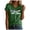 C01 Green, variant on Womens Fashion Casual Dragonfly Printed V Neck Short Sleeve T Shirt Top