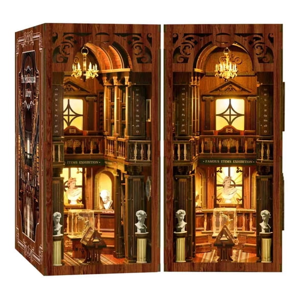 DIY Book Nook NEXTIPS decor vintage 3D de madera con LED