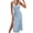 Light Blue, variant on Women's Slit Printed Surplice Midi Dress Belted Silhouette for Everyday Wear Lightweight 100% Polyester Fabric