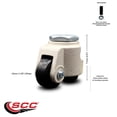 thumbnail image 2 of Nylon Swivel Threaded Stem Caster w/1.65" Black Wheel & M8 x 1.25mm x 15mm Stem, 2 of 2