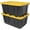 Black and Yellow, variant on CX BLACK & YELLOW, 27-Gallon Heavy Duty Tough Storage Container & Snap-Tight Lid, (14.3H x 20.6W x 30.6D), Weather-Resistant Design and Stackable Organization Tote [2 Pack]
