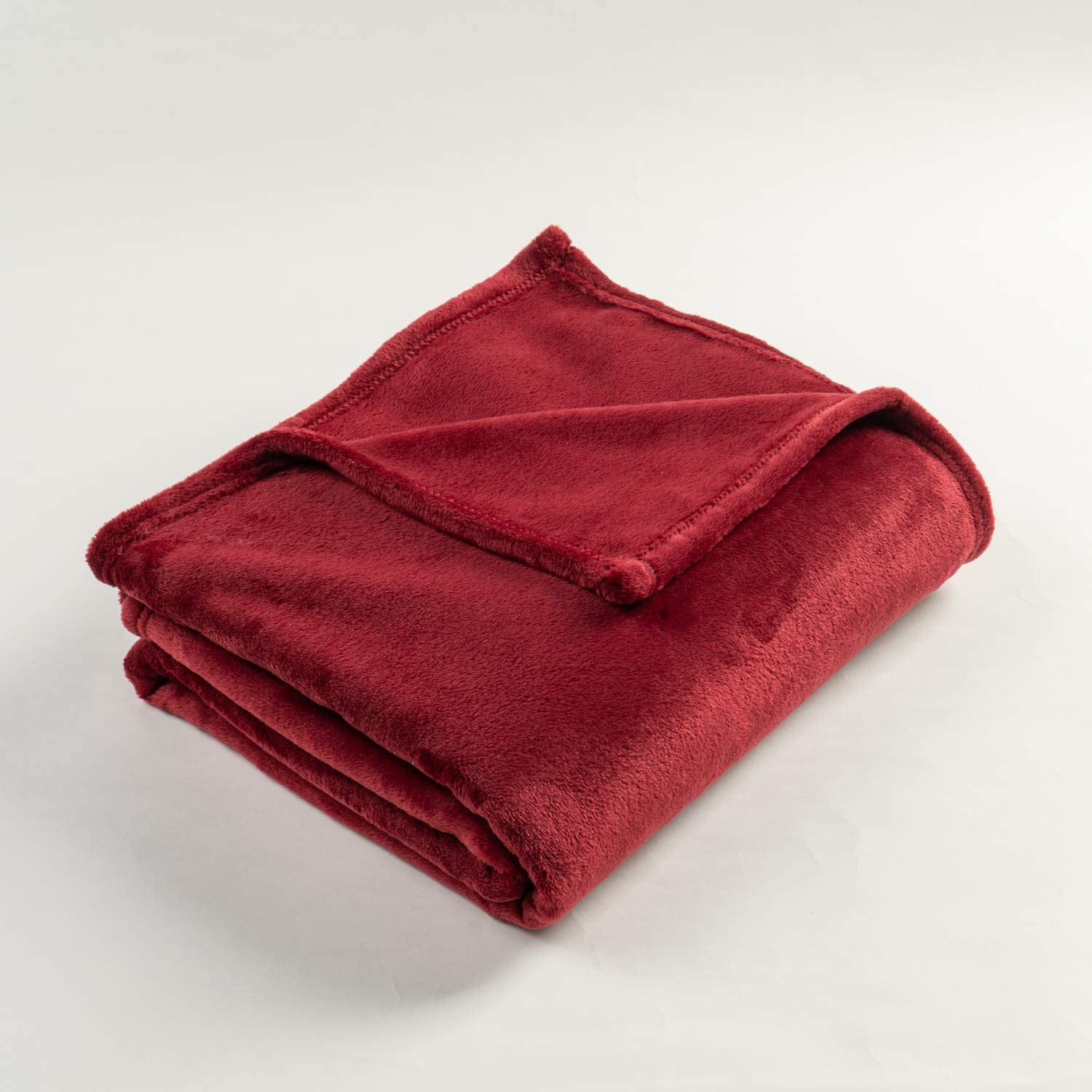 Flannel Blanket Fleece Throw King Size Burgundy Red All Season Lightweight Plush Cozy Super Soft Luxury Couch Sofa Bed