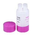 thumbnail image 1 of FELTECHELECTR Juego de botellas de viaje 4 en 1 de 60 ml, organizadas y a prueba de fugas, con dispensadores para champú, loción y jabón (morado)., 1 of 7