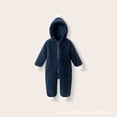 thumbnail image 4 of WhouRiu Baby Boys Casual Zip Up Romper Fall Winter Long Sleeve Solid Color Cute Warm Onesies 6-24 Months, 4 of 5