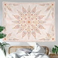 thumbnail image 2 of Gojian Boho Floral Mandala Tapestry Wall Hanging Pink Bohemian Flower Medallion Tapestry Aesthetic Watercolor Hippie Indian Small Tapestries for Bedroom Living Room Dorm Decor, 2 of 6