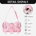 thumbnail image 5 of Sunyuer Y2K Rivet Shoulder Bag for Women, Vintage Crinkled PU Leather Underarm Handbag, Punk Studded Crossbody Purse, Fashion Adjustable Strap Biker Bag for Daily Commute, 5 of 6