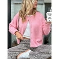 thumbnail image 2 of Women’s Solid Color Short Cardigan Sweater – Single-Breasted Long Sleeve Knit Top for Casual Wear Layering, 2 of 6