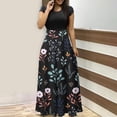 thumbnail image 1 of SMihono Robe Maxi Bohème d'Été pour Femmes Grande Taille Robe d'Été Colorée à Imprimé Floral pour Femmes Robes à Manches Courtes Robe Maxi Décontractée de Plage Robe Évasée de Plage, 1 of 5