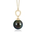 thumbnail image 2 of ANGARA Classic Solitaire Tahitian Cultured Pearl Pendant in 14K Yellow Gold for Women | June Birthstone, Birthday, Anniversary, Jewelry Gift for Women | Pearl Necklace, 2 of 5