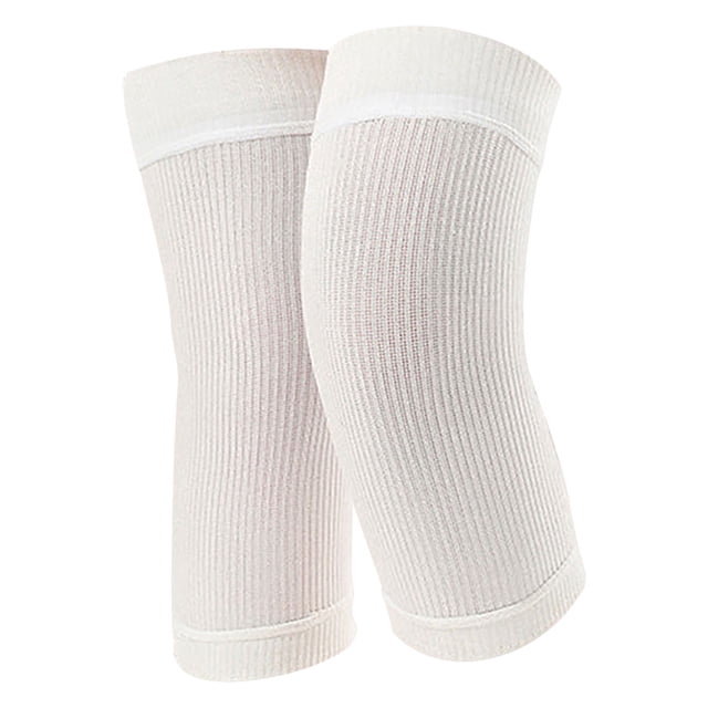 Btomtd NonSlip Synthetic Silk Knee Protectors Warmth At Home Protection For Cold Legs Knee Protection Knitting Breathable Yoga Knee Pads, White