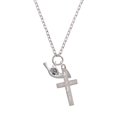 thumbnail image 2 of Delight Jewelry Silvertone French Horn I Have Plans for You Engraved Cross Zoey Necklace, 28", 2 of 4