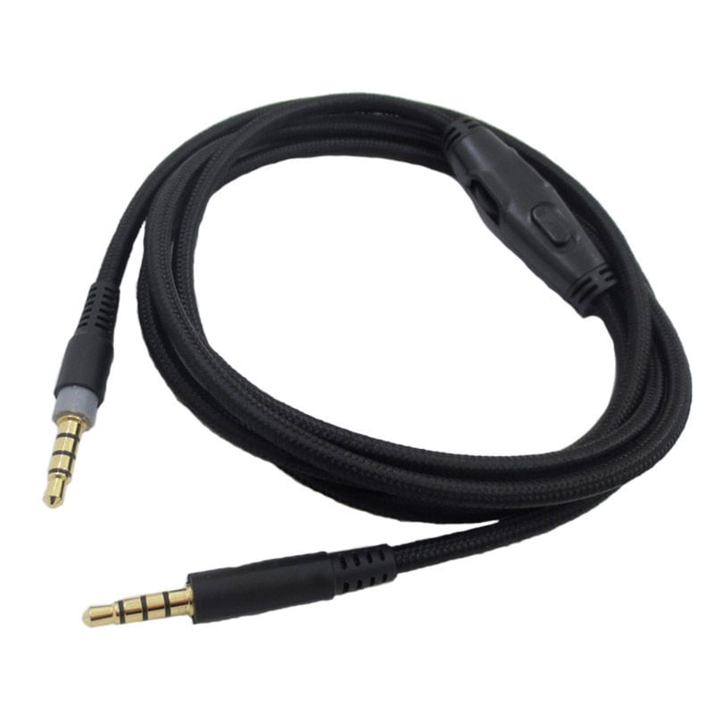 FBBULES Cable de Repuesto para Auriculares de 2 m para HyperX Cloud Alpha Cable de Audio de 3.5 mm Headphone Cable de Auriculares Compatible con Ajuste de Volumen
