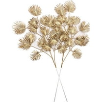 Artificial Plants for Christmas, Plastic Grass Faux Shrubs Fake Leaves Simulation Bushes Home Indoor Outdoor Garden Wedding Festival Decoration Hall Office Table Planter Filler – Gold 2 Pack