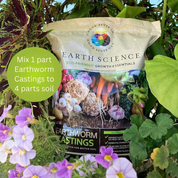 Earth Science Organic Earthworm Castings, 12 lb, Improves Soil Health, Promotes Vibrant Growth, Natural Food for Indoor & Outdoor Plants – Soil Builder for Vegetable Gardens