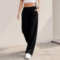 thumbnail image 4 of Women's Wide Leg Sweatpants High Waisted Baggy Lounge Pants with Pockets Soft Oversized Joggers, L, 4 of 7