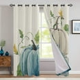 thumbnail image 2 of Goory 2Pcs Window Curtain Pumpkin Print Drapes Grommet Linen Textured Thanksgiving Curtains Blackout Kitchen Long Home Decor Luxury Multi-patterns Living Room Style-C W:52''x H:72'' *2Pcs, 2 of 3