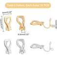 thumbnail image 3 of 20pcs Stainless Steel Clip-on Earrings Painless Ear Clip Non-Pierced Ears Golden Stainless Steel Color Clip-on Earring Converter Components DIY Earring 12mm Long, 3 of 5