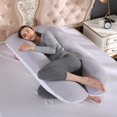 thumbnail image 2 of Almohada para embarazadas, almohada en forma de U desmontable y lavable, cojín grande, almohada de cintura, 2 of 5
