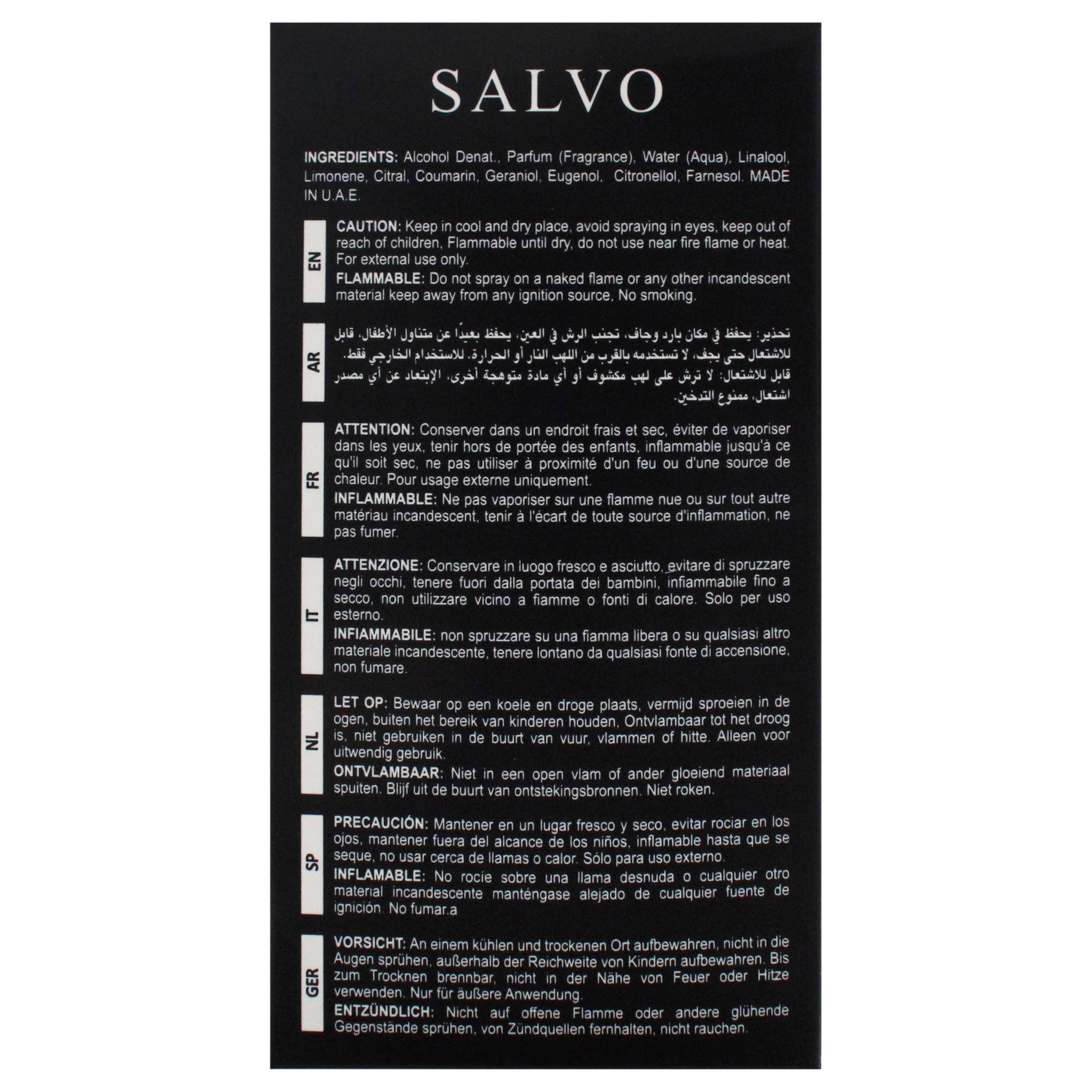 Maison Alhambra Salvo Intense Eau De Parfum Spray, 3.4 Ouncess 100ml (Men)
