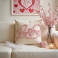 thumbnail image 1 of 17.7x17.7in Valentines's Day Heart Embroidered Pillowcase, 1 of 6