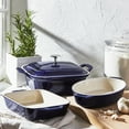 thumbnail image 3 of Staub Ceramic 4-pc Baking Pans Set, Casserole Dish with Lid, Brownie Pan, Dark Blue, 3 of 11