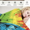 thumbnail image 3 of Nawypu Tie Dye Colors Purple Butterfly Throw Blanket, Ultra Soft Microplush Bed Blanket, All Season Throw for Bed Chair Sofa Couch Bedroom, 3 of 6