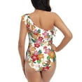 thumbnail image 5 of Sikiie Pineapple Flower Print Women One Piece Swimsuits Tummy Control One Shoulder Bathing Suits Ruffle Swimwear, From S to XXL-X-Large, 5 of 6