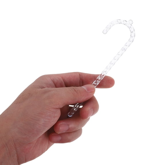 PAMINGONO Set of 36 Transparent Acrylic Candy Cane Hanging Ornaments Christmas Decorations for Tree and Home