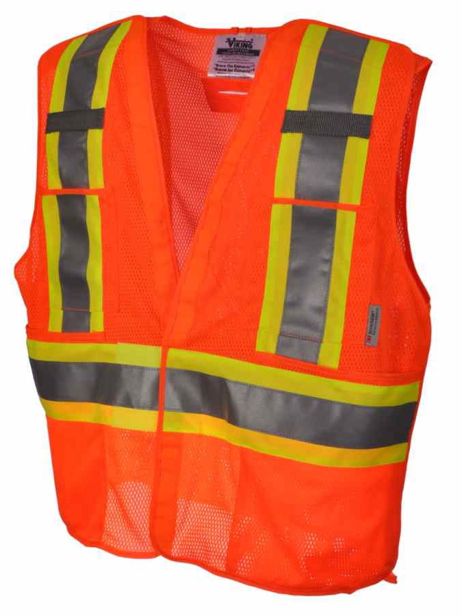 Men's 5 Point Tear Away Mesh Safety Vest, Pack of 25