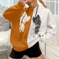 thumbnail image 2 of Jersey de otoño e invierno para mujer, con capucha, estilo punk oscuro, estampado, costura, manga larga, fino, suelto, informal, con cuello encapuchado, suéter, abrigo Pompotops  FGAJ16639, 2 of 5