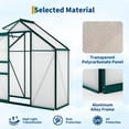 thumbnail image 4 of 6×3 FT Greenhouse for Outdoors, Polycarbonate Greenhouse with Adjustable Roof Vent, Sliding Door and Rain Gutter, Aluminum Walk-in Green Houses for Outside Patio Backyard Garden, Green, 4 of 8