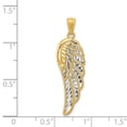 thumbnail image 3 of Finest Gold 14K Yellow & Rhodium with Polished Two Level Angel Wing Pendant, 3 of 4