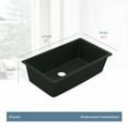 thumbnail image 3 of Moen GGB4010B 33-Inch Wide x 9.5-Inch Deep Undermount Granite Single Bowl Kitchen Sink, Black, 3 of 7