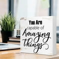 thumbnail image 4 of Zomyto 7x7 In Inspirational Wooden Box Sign,You Are Capable of Amazing Things Wood Sign, 4 of 7