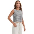 thumbnail image 3 of DARING DIVA Women's Gingham Summer Crop Tank Tops Button Back Sleeveless Shirts S Black, 3 of 7