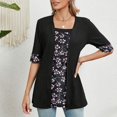 thumbnail image 1 of Fiudx Liquidación de Ofertas Flash Blusas de Manga Corta con Estampado Informal a La Moda para Mujer, 1 of 7