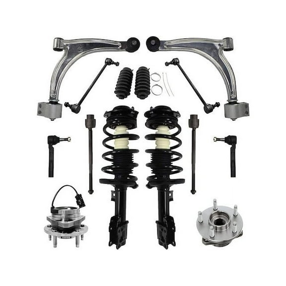 Front Strut Coil Spring Control Arm Tie Rod Kit - Compatible with 2007 - 2009 Saturn Aura 2008