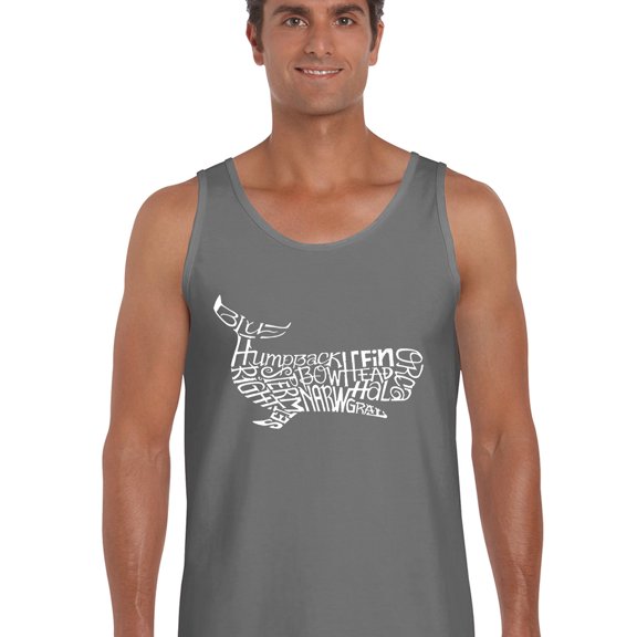 LA Pop Art Men's Word Art Tank Top - Humpback Whale
